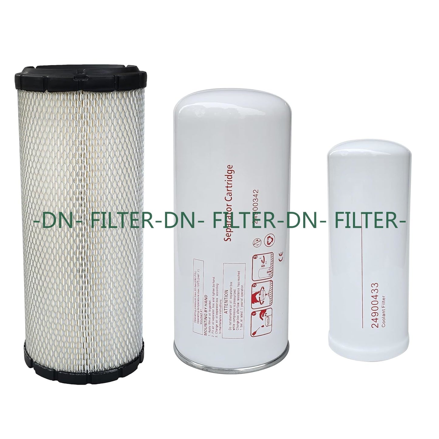 Filter Kit (Oil Separator 24900342 + 24900433 Oil Filter + 47593353001 Air Filter) Compatible with Ingersoll Rand RS 11-22kw Air Compressor, Replacement Parts